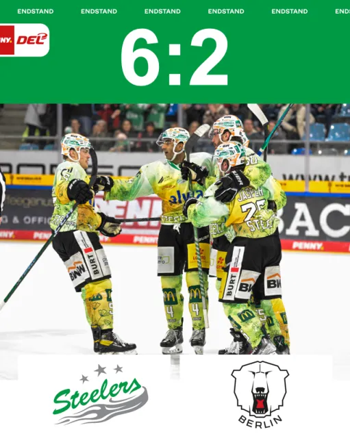 Zweiter Sieg in Serie - Steelers gewinnen gegen Berlin mit 6:2
