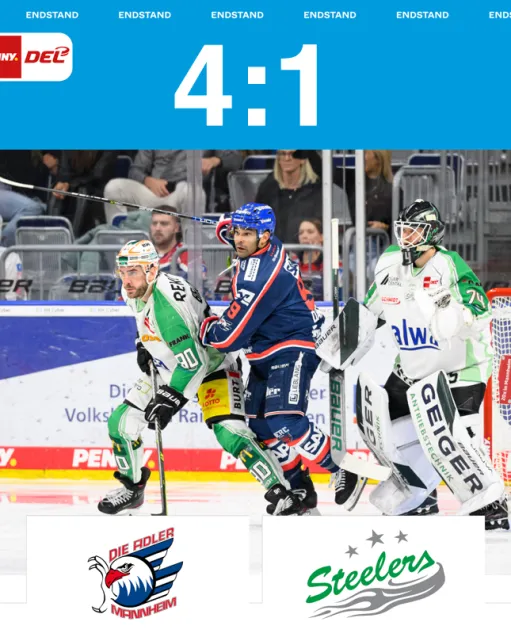 Keine Punkte im letzten Spiel 2022 – Steelers verlieren in Mannheim mit 1:4