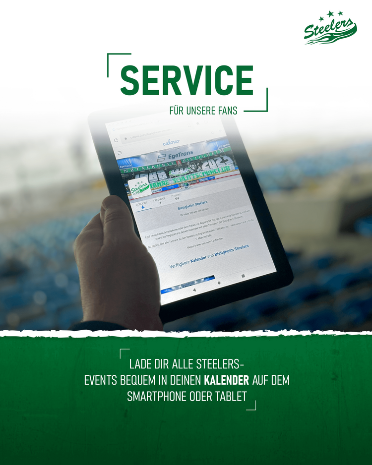 Steelers Kalender für das Smartphone oder Tablet