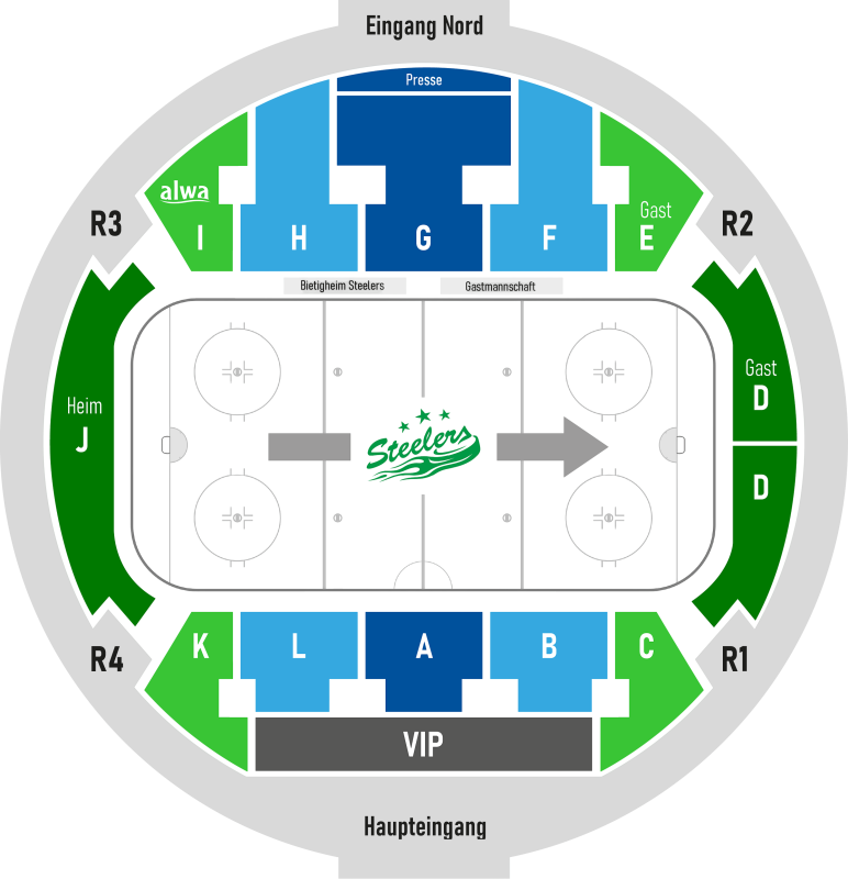 Arenaplan und Sitzpläne