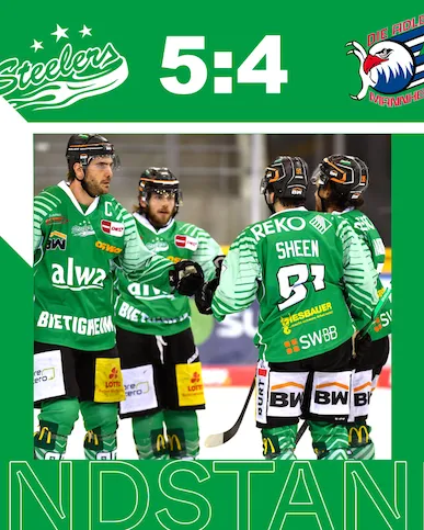 Sensationssieg gegen Mannheim - Steelers gewinnen nach Rückstand mit 5:4