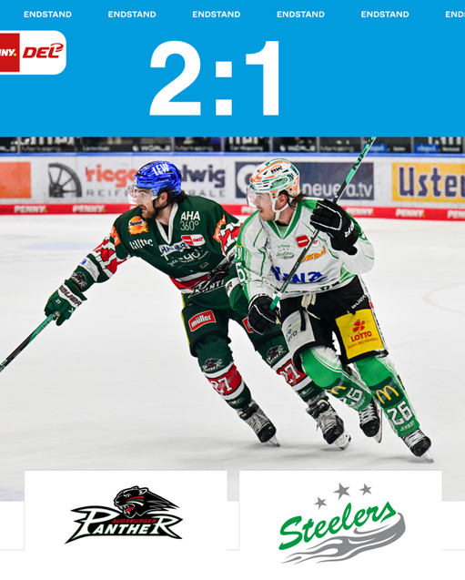 Knappe Niederlage in Augsburg – Steelers unterliegen mit 1:2