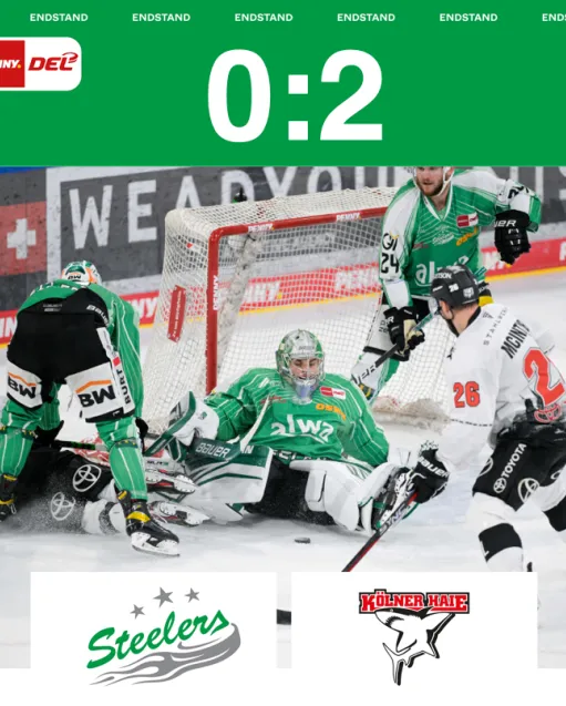 Steelers unterliegen den Kölner Haien mit 0:2