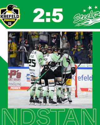 Nächster wichtiger „Dreier“ – Steelers gewinnen mit 5:2 in Krefeld