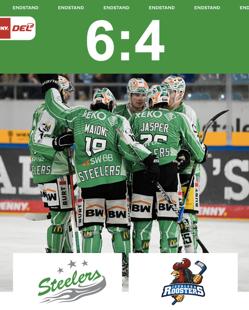 Tolle Reaktion der Steelers - 6:4-Heimsieg gegen Iserlohn
