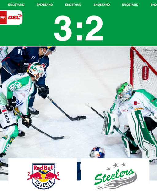 Knappe Niederlage beim Tabellenführer – Steelers unterliegen München mit 2:3