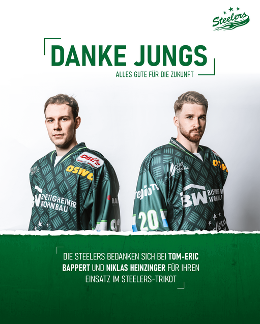 Steelers verabschieden Bappert und Heinzinger